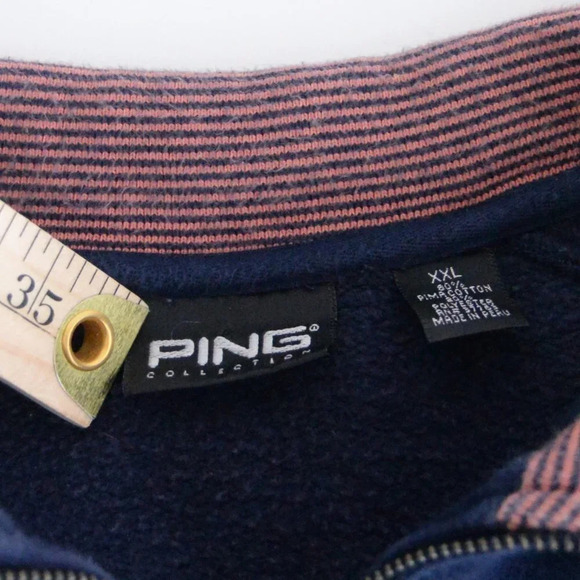Vintage Ping Golf Collection Navy Zip Up 80% Pima Cotton Sweater XXL - Picture 10 of 13